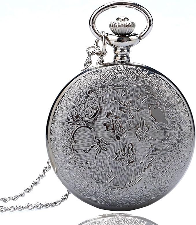 Unendlich U Mechanische Taschenuhr Retro - Skelettuhr Mit 2 Ketten & Geschenkbox