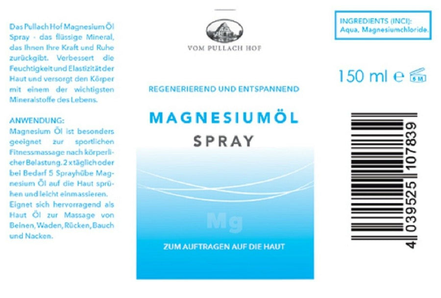 Magnesiumöl Spray 150 ml Magnesium Magnesiumchlorid Entspannung Massage