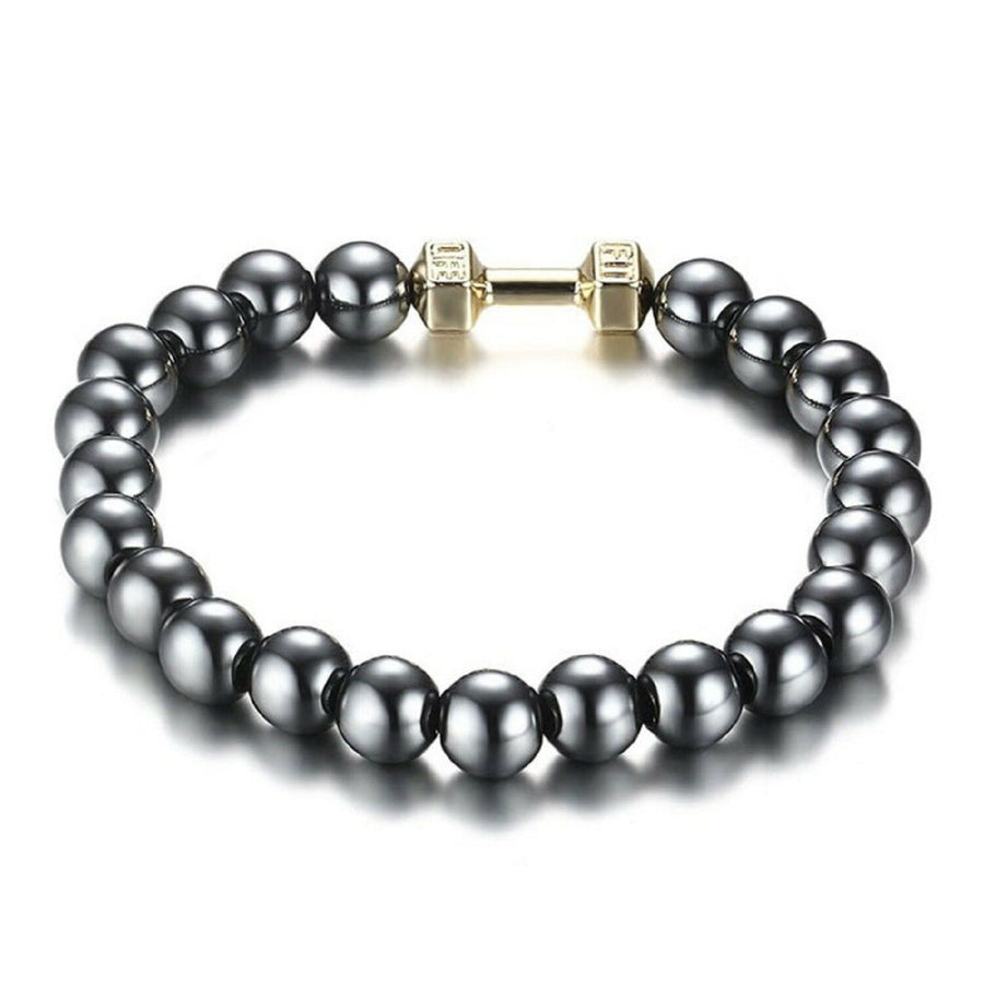 Herren Damen Hämatit Armband Hematit Schmuck Perlen Edelstein Kugelarmband