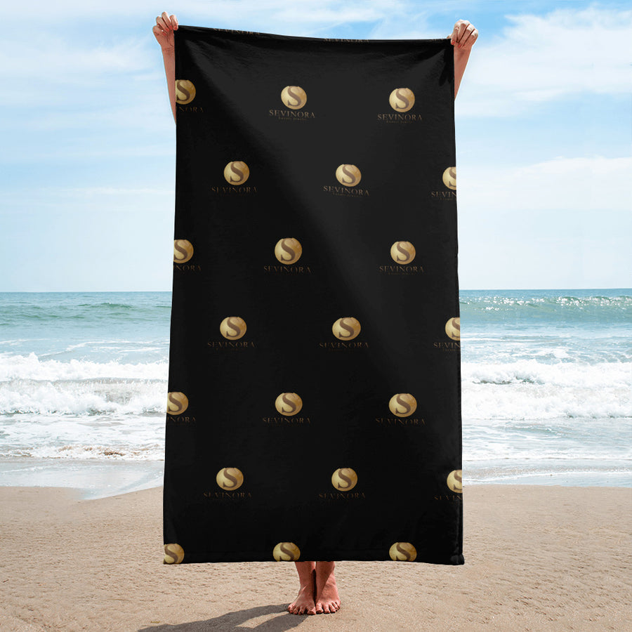 Sevinora Strandtuch Badetuch Schwarz Gold