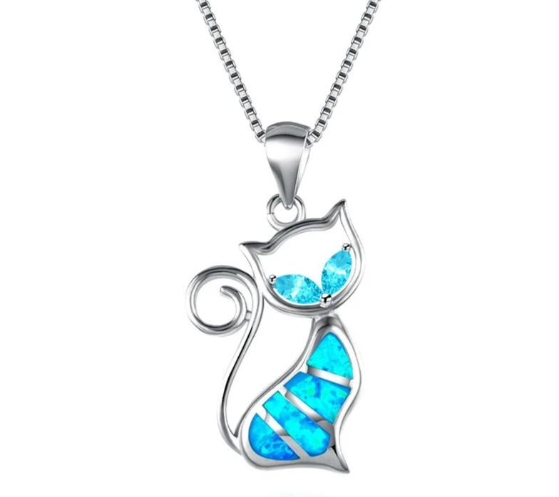 Halskette Silber Katze